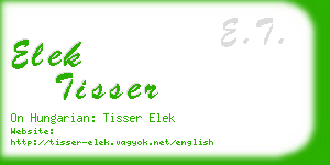 elek tisser business card